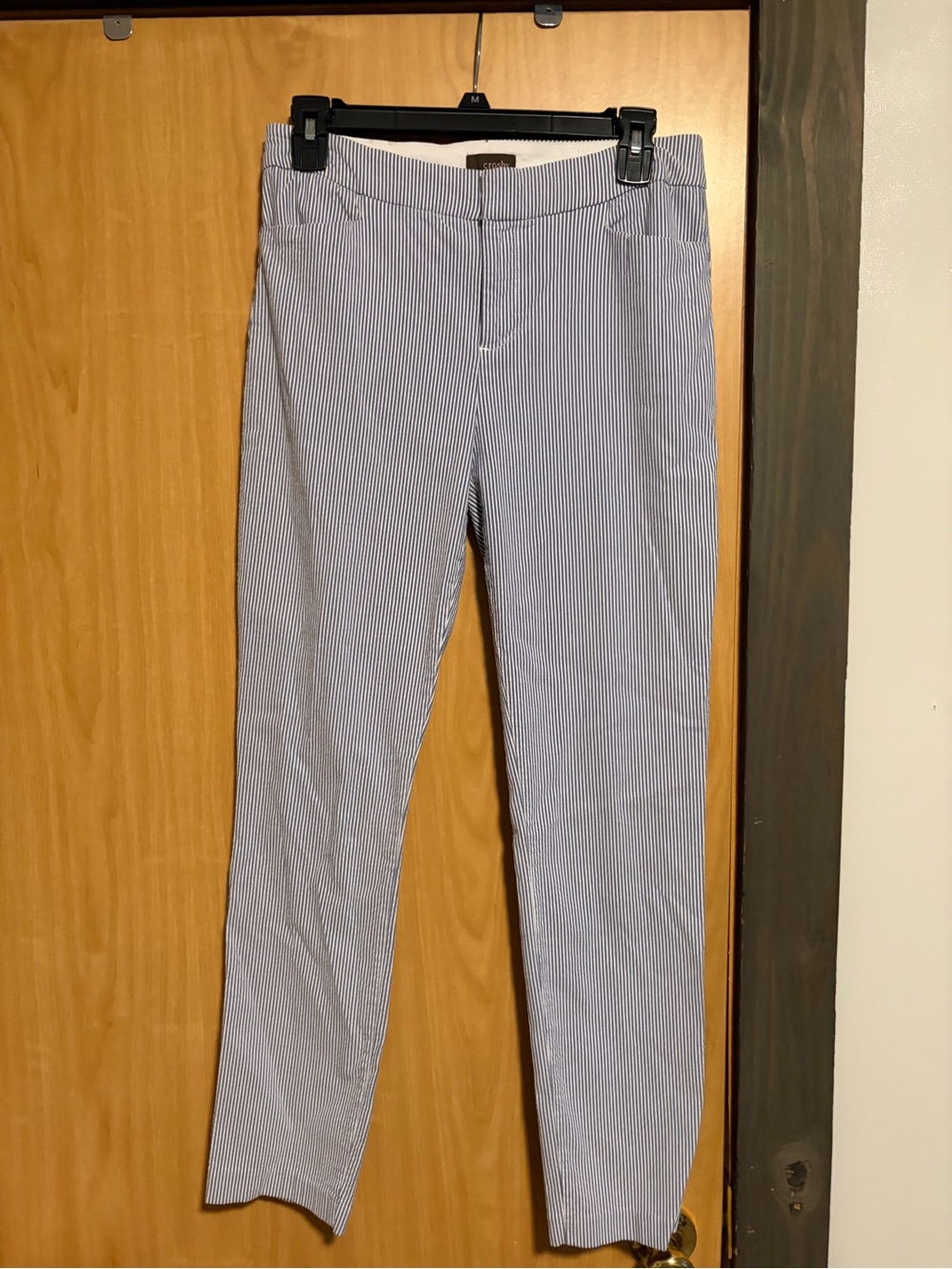 crosby. Blue and White Vertical Pinstripe Trousers
